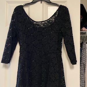 Black Lace Peplum Top